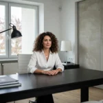 Someone sitting at their desk