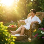 How to Detox your Feet 6 A woman taking a foot bath