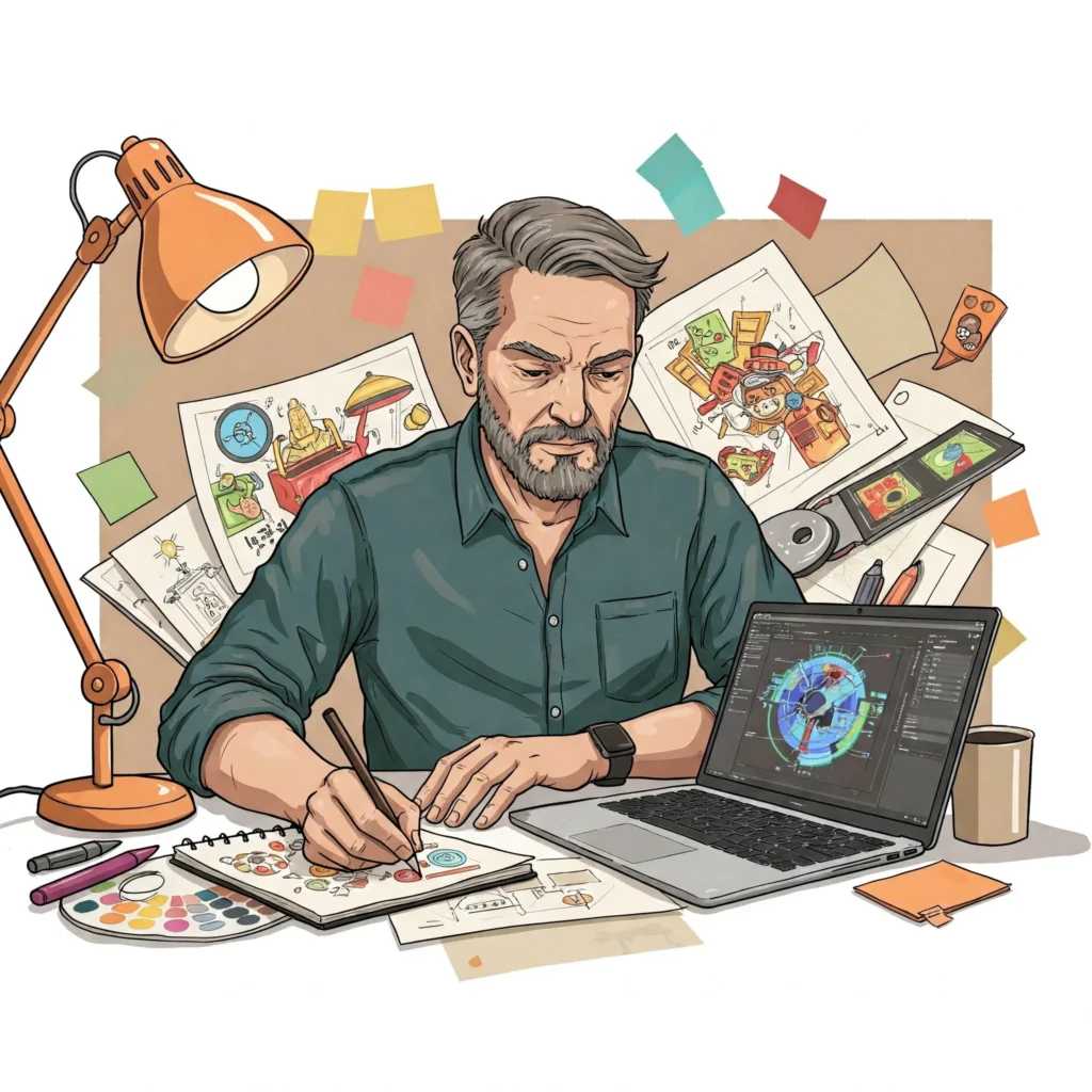 A man being productive