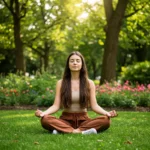 Meditation for Beginners: A Guide to Stilling the Mind 4 Lady meditating