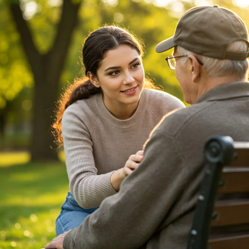 Forgiveness and Letting Go: The Spiritual Benefits of Forgiveness 1 A girl forgiving an old man