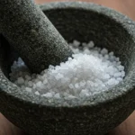 mortar full of salt