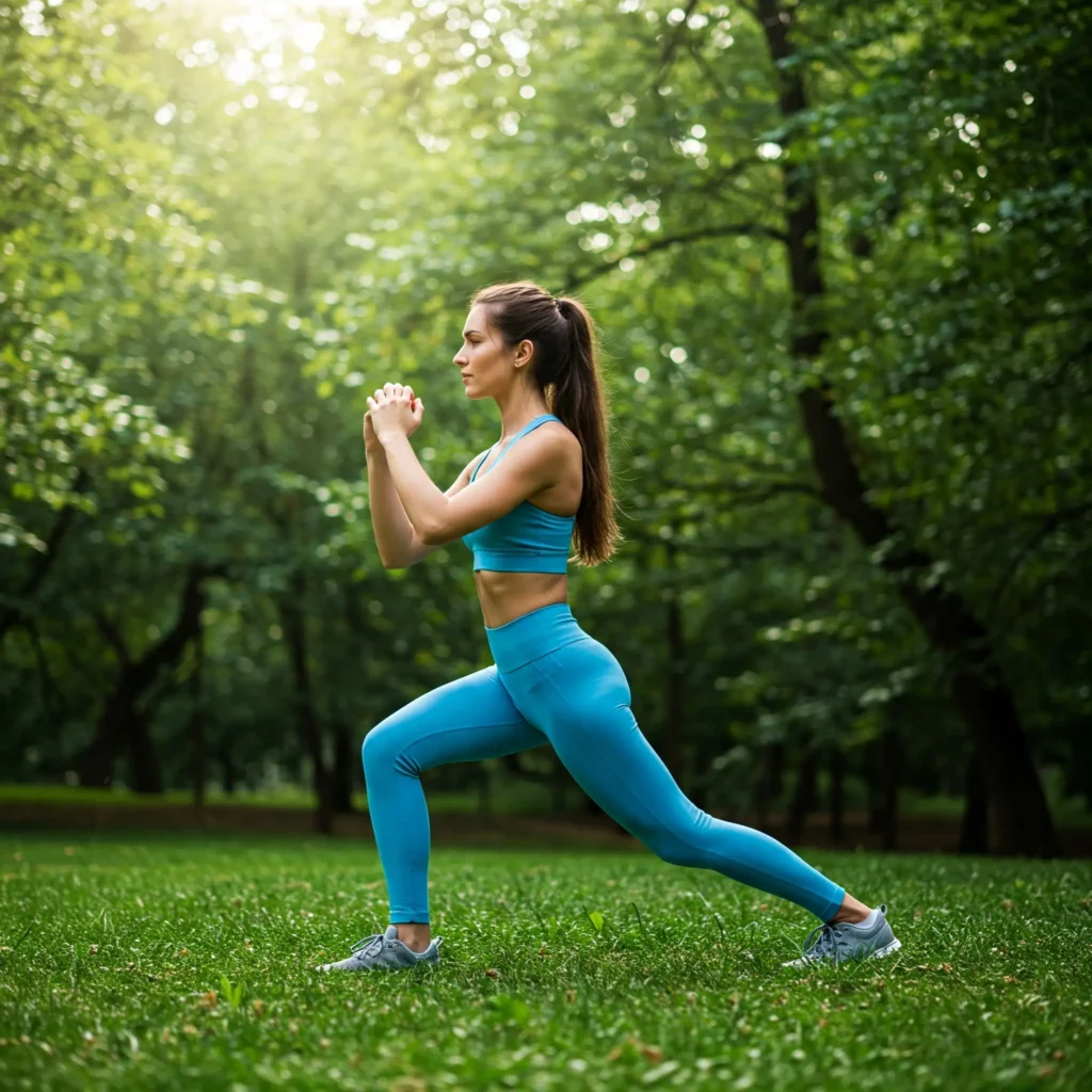 A woman excercising in Nature